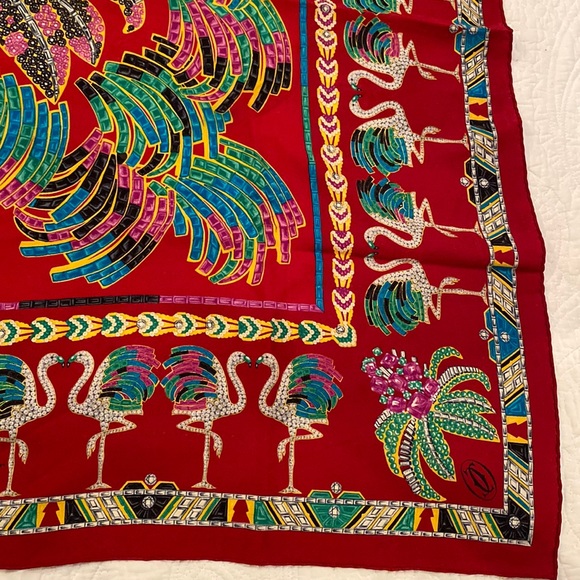 Cartier must de Cartier Paris silk scarf swan - Picture 7 of 15